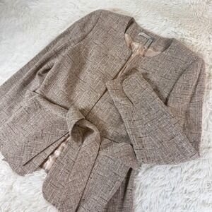 Classiques Entier Belted Silk Tweed Blazer Womens Size 8 Classic Chic Jacket